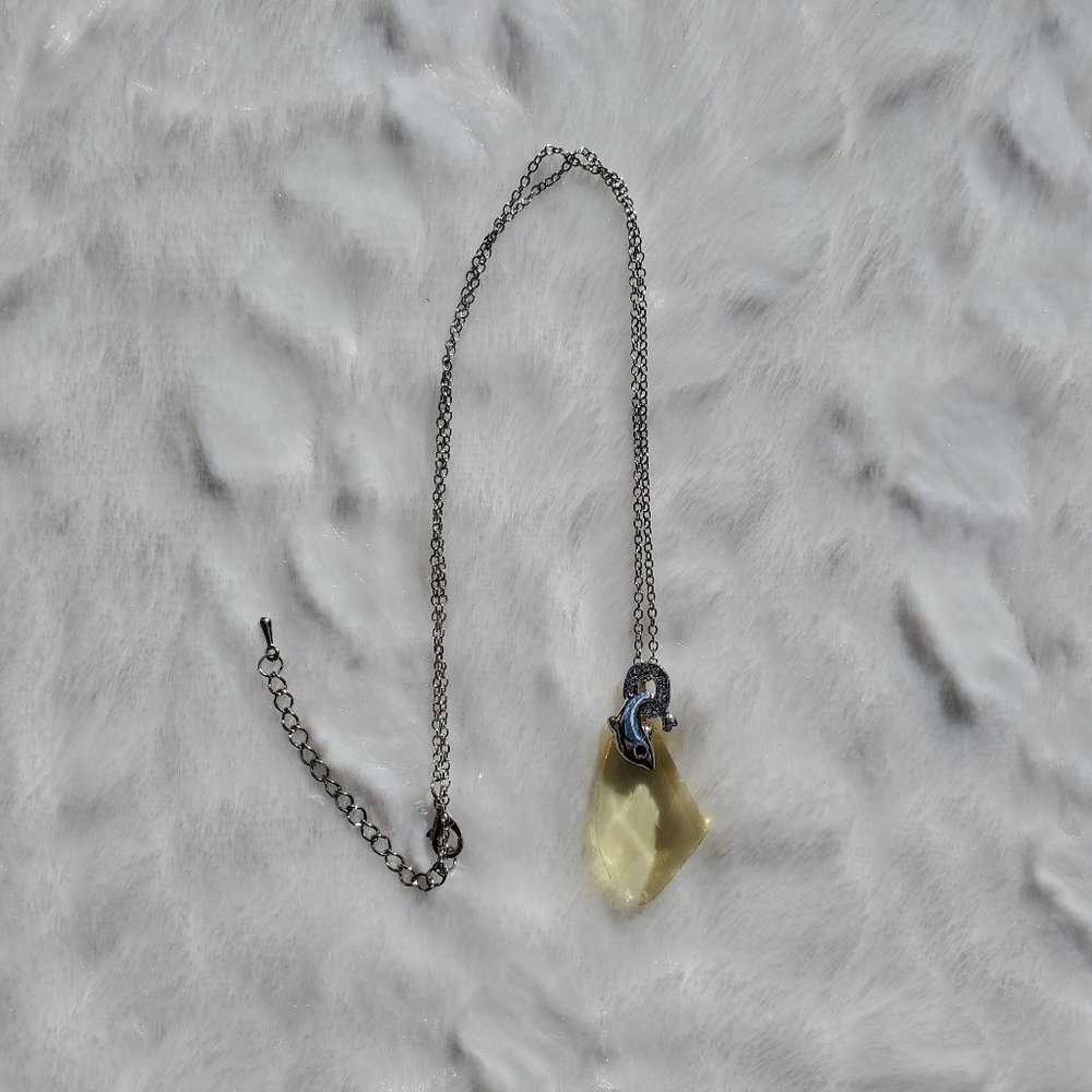 Topez Dolphin Pendant Birthstone Necklace